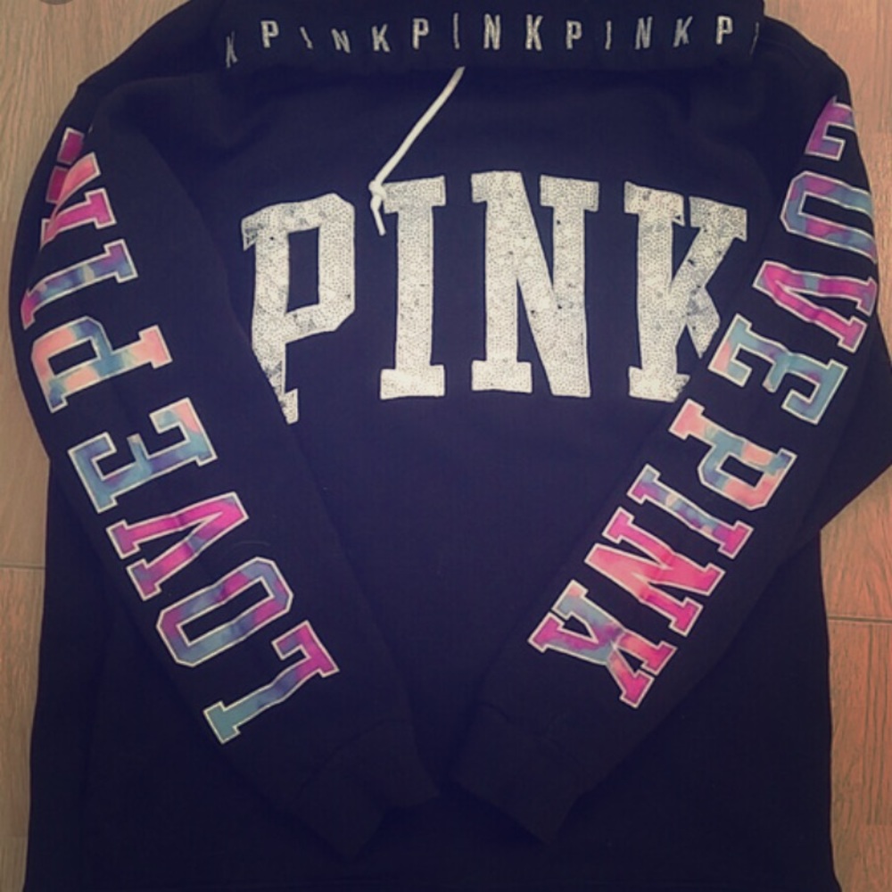 VS PINK Rare Watercolor bling hoodie 😊💕💕